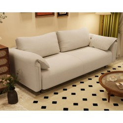 Beige Suede Two Person Sofa